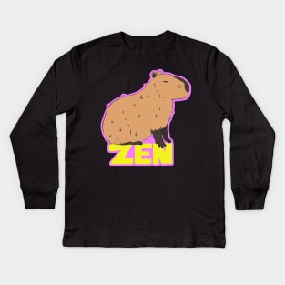 Zen Capybara Kids Long Sleeve T-Shirt